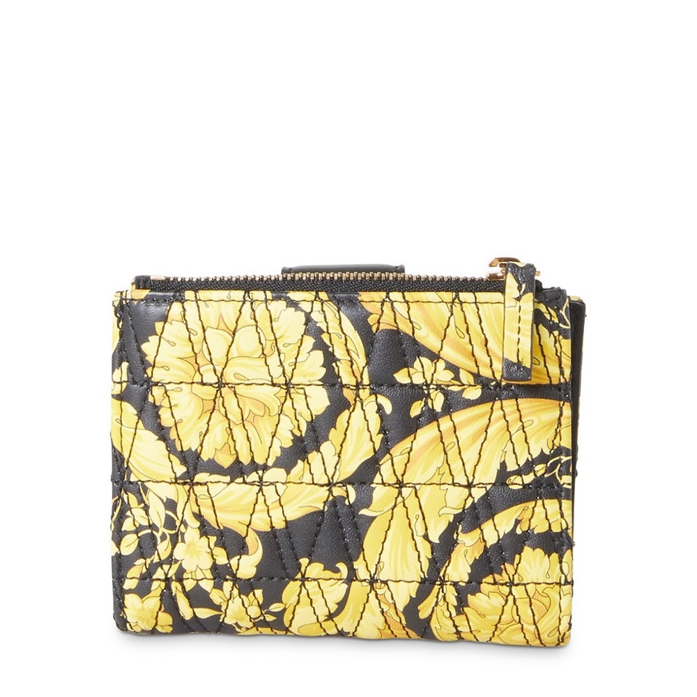 VERSACE Virtus Quilted Leather Wallet Gold and Black Pattern,Brand New With Tags - Picture 9 of 17
